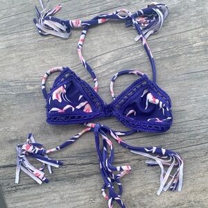 Acacia Blue Island Orchid Bikini Top Kids M
